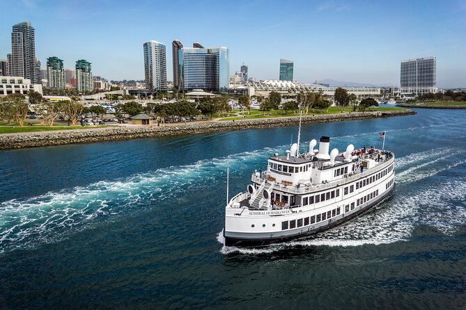 San Diego Sights & Sips: Deluxe Cocktail Sunset Cruise - Stop 3: the Padres ballpark area in the evening glow