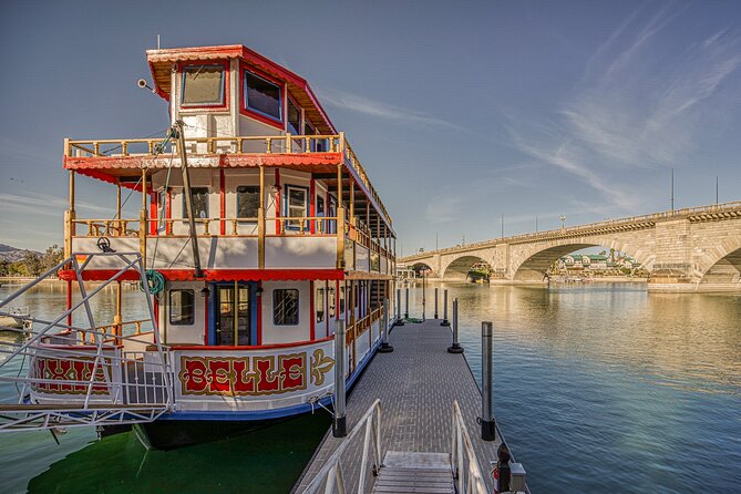 Sunset Cocktail Cruise on Lake Havasu's Paddle Wheeler - London Bridge stop: the view and the under-bridge moment